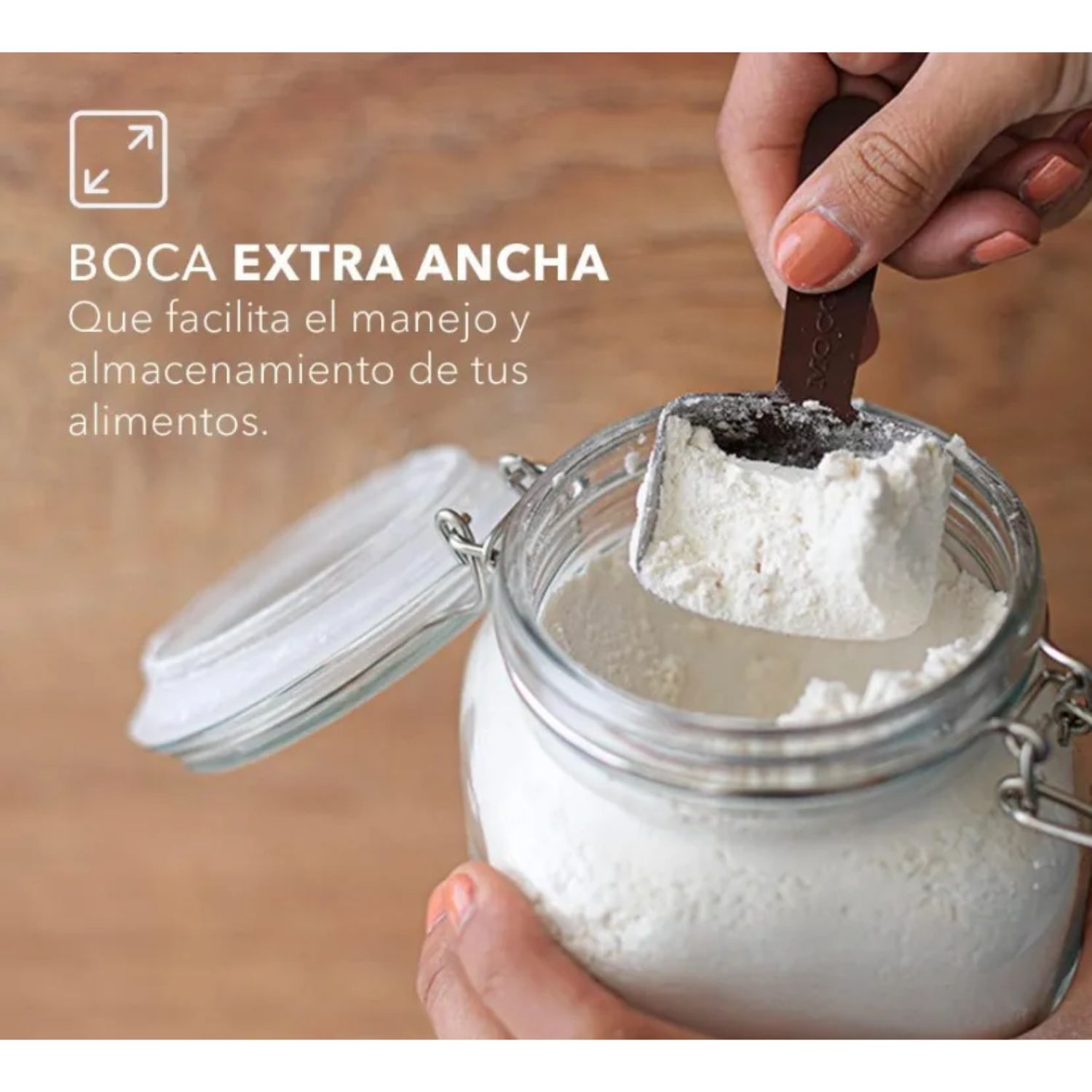 SET 3 FRASCOS VIDRIO CON TAPA HERMETICA DE 1000ML ALLEGRA - 3
