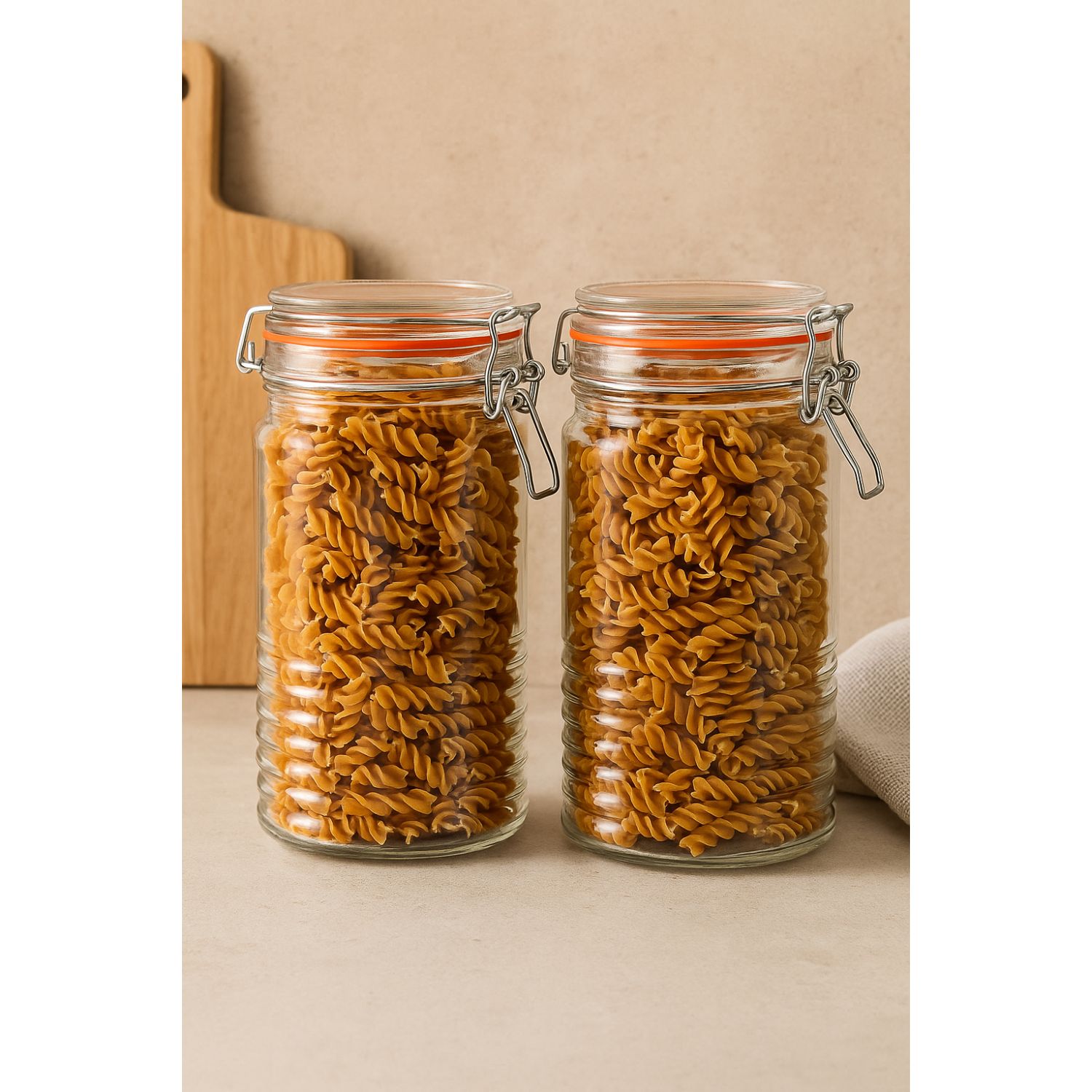 SET 3 FRASCOS CON TAPA DE VIDRIO HERMETICA DE 1000ML ALLEGRA - 4