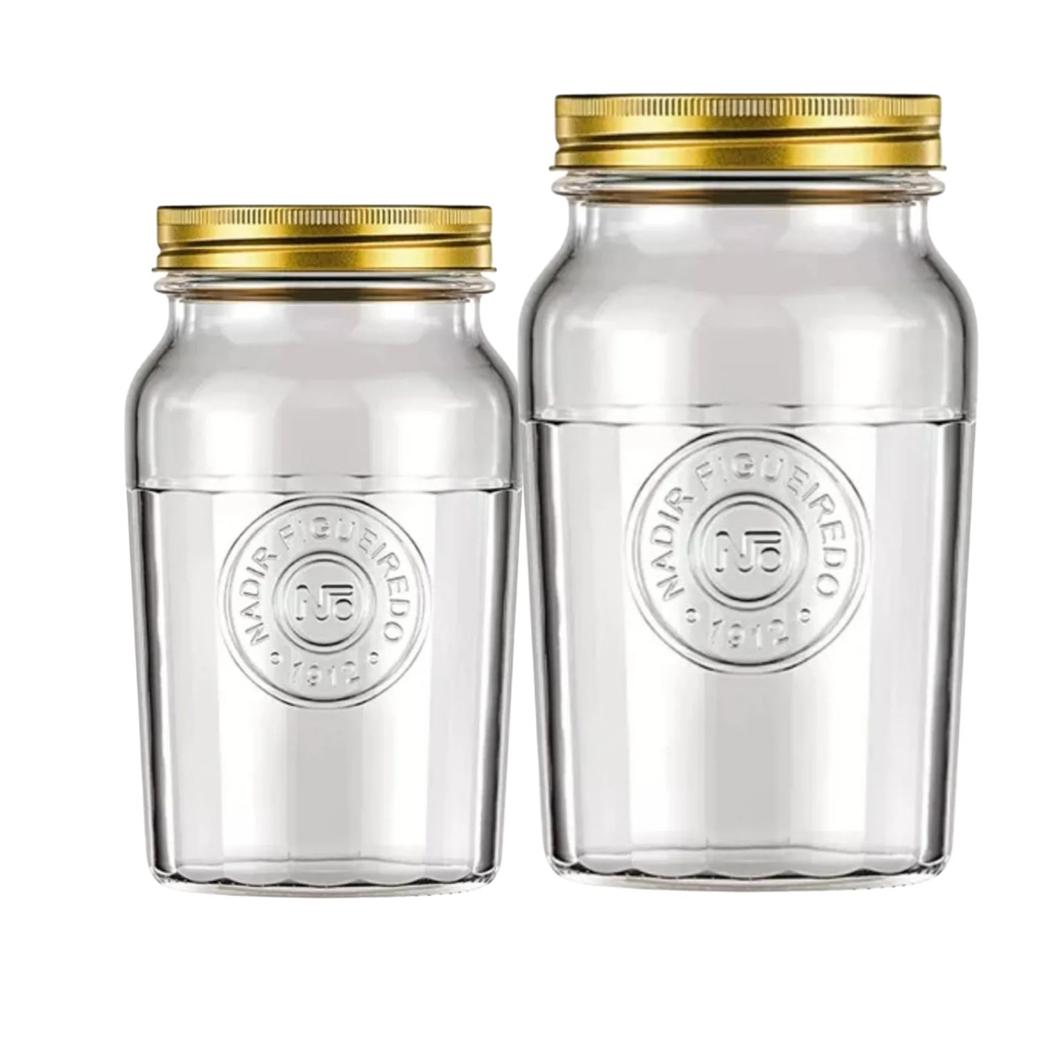 SET 2 FRASCOS AMERICANO VINTAGE 1000ML + 1500ML TAPA DORADA - 1