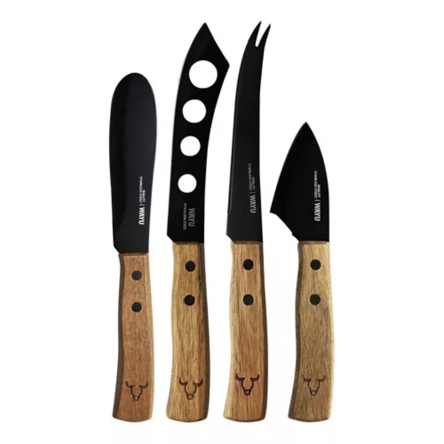 SET APERITIVO TABLA 4 CUCHILLOS DE QUESO UTENSILIOS COCINA WAYU - 3