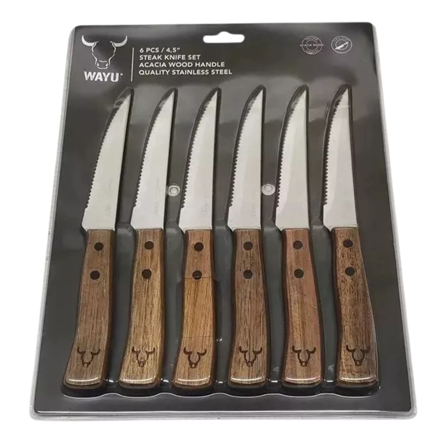 JUEGO CUCHILLOS PRM 6PCS WAYU 14CM ASADO BBQ COCINA - 2