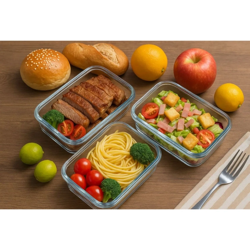 SET 10 CONTENEDORES HERMETICOS ALIMENTOS DE VIDRIO ALLEGRA - 2