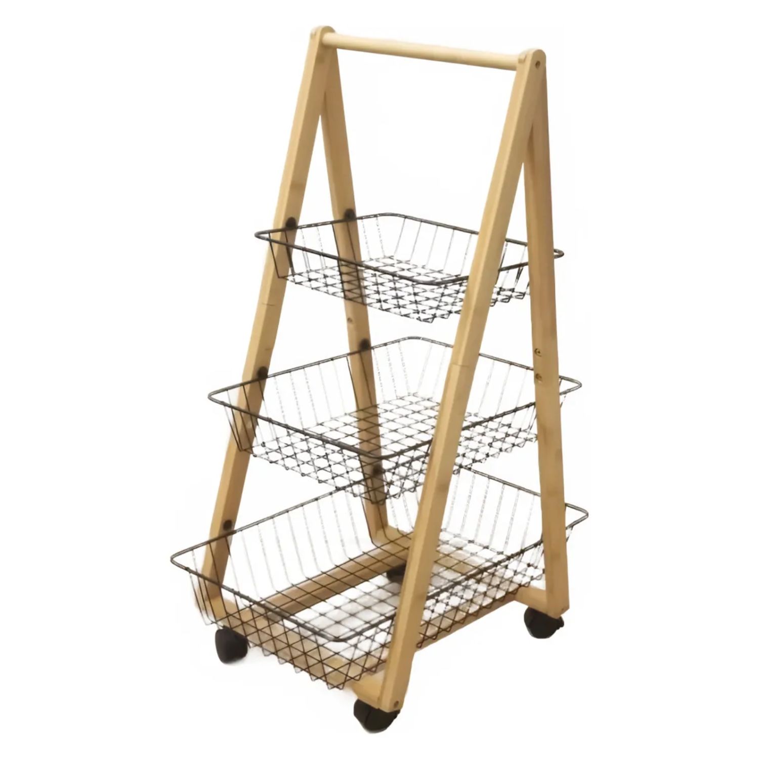 CARRO ORGANIZADOR 3 NIVELES CON CANASTOS DE COCINA FRUTERO - 1