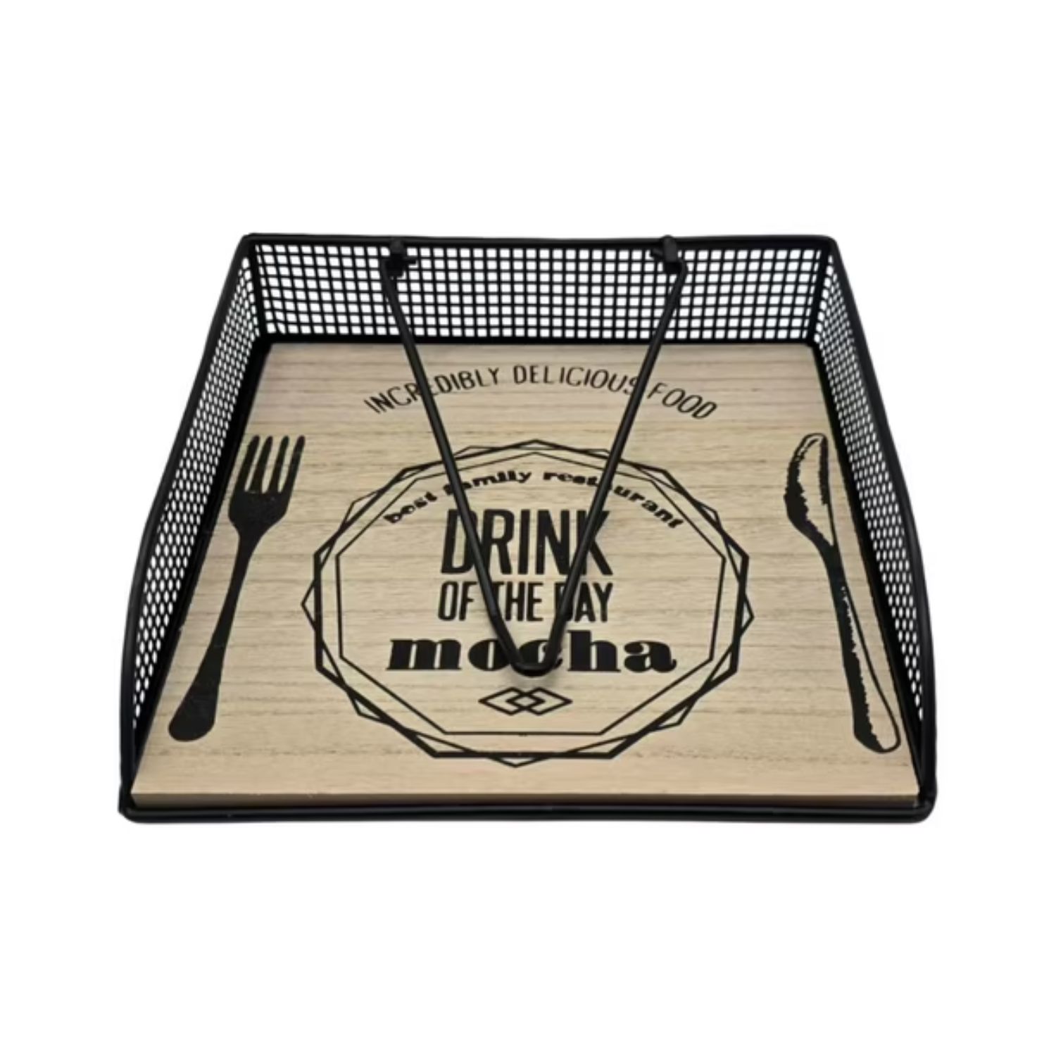 SERVILLETERO PORTA SERVILLETAS DE MADERA ESTILO VINTAGE - 3