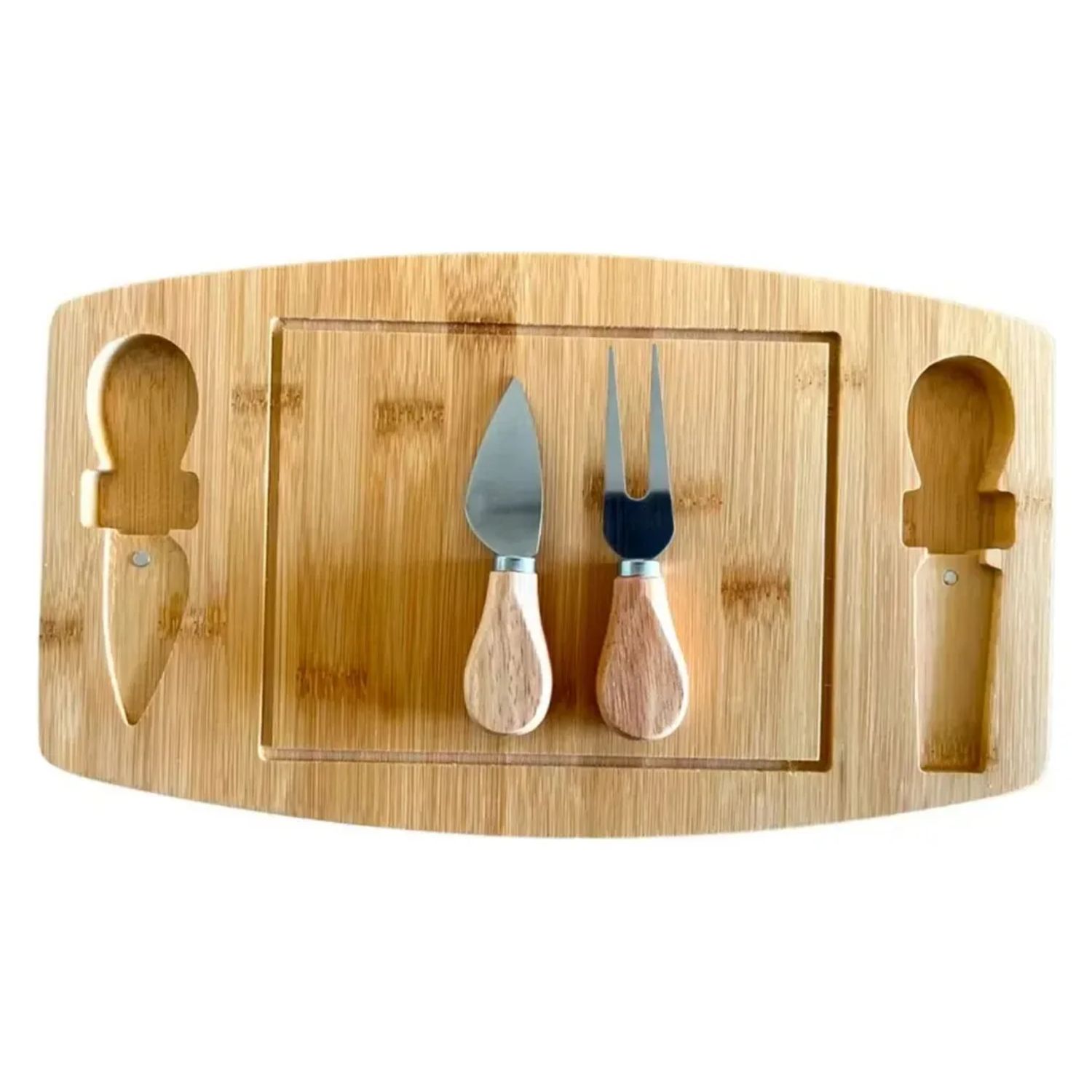 TABLA PICOTEO RECTANGULAR MADERA CUCHILLOS INTEGRADOS - 1