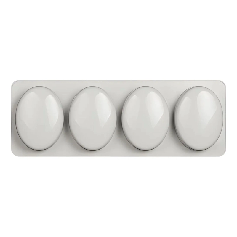 MOLDES SILICONA JABON OVALADO COLOR GRIS 4 CAVIDADES - 4