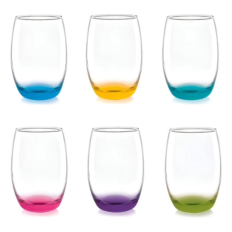 SET DE 6 VASOS ALTOS MIKONOS FONDO COLOR 460ML CRISTAR - 1