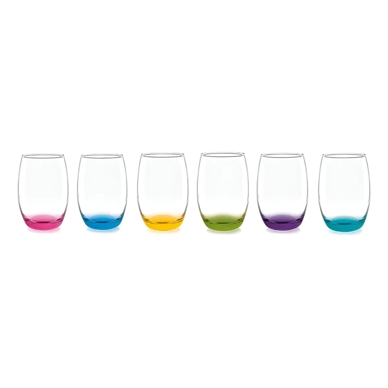 SET DE 6 VASOS ALTOS MIKONOS FONDO COLOR 460ML CRISTAR - 2