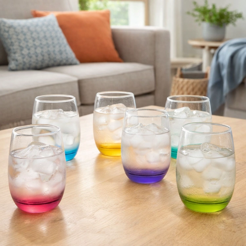 SET DE 6 VASOS ALTOS MIKONOS FONDO COLOR 460ML CRISTAR - 3