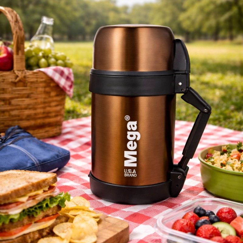 TERMO RECIPIENTE DE COMIDA 800ML CALOR FRIO MARCA MEGA - 3
