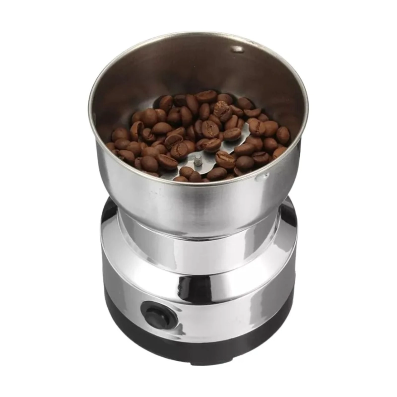 MOLEDOR ELE CTRICO DE CAFE  + CAFETERA ITALIANA GRECA 9 TAZAS COLOR GRIS - 2