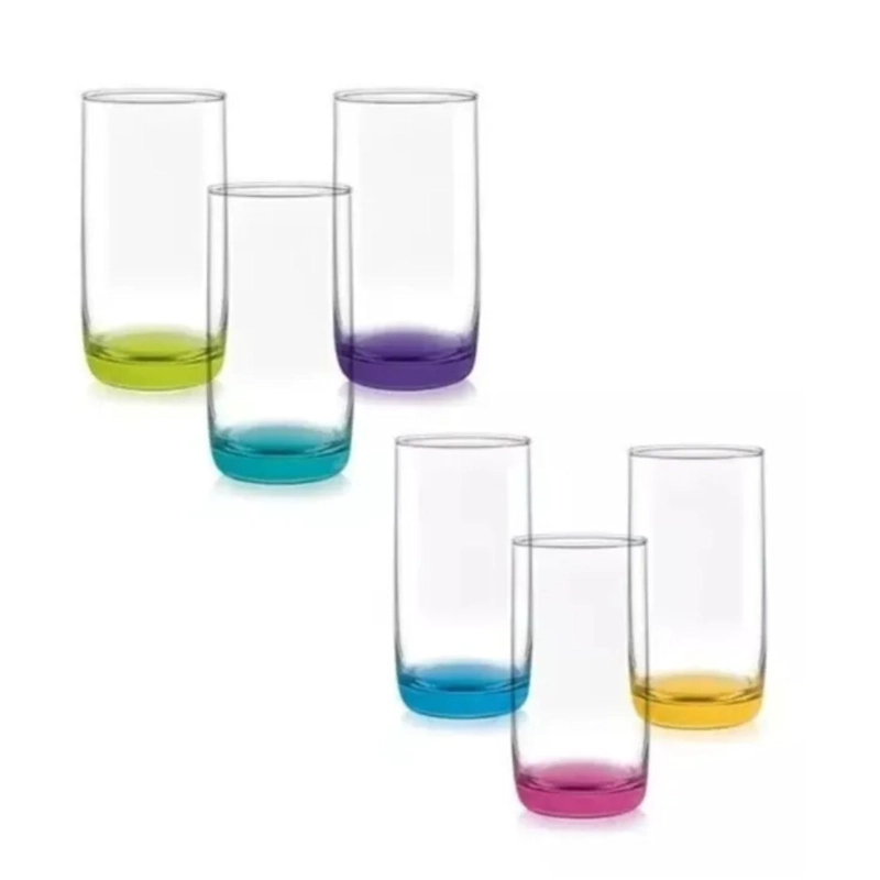 PACK 6 VASOS ALTOS MODELOS MONTERREY + 6 MIKONOS FONDO COLOR CRISTAR - 2