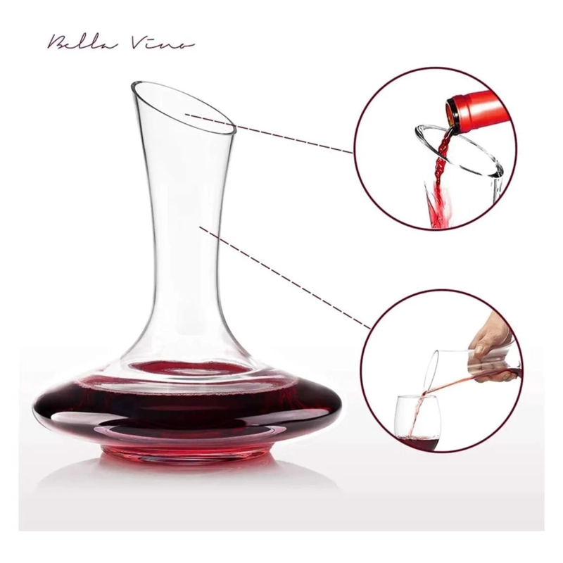 DECANTADOR PARA VINO AIREADOR VINO DE VIDRIO AIREADOR 1500ML - 3