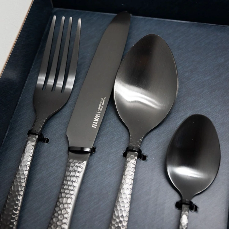 SET DE CUBIERTOS 16 PIEZAS HAMMER WAYU ELEGANTE COMIDA - 4