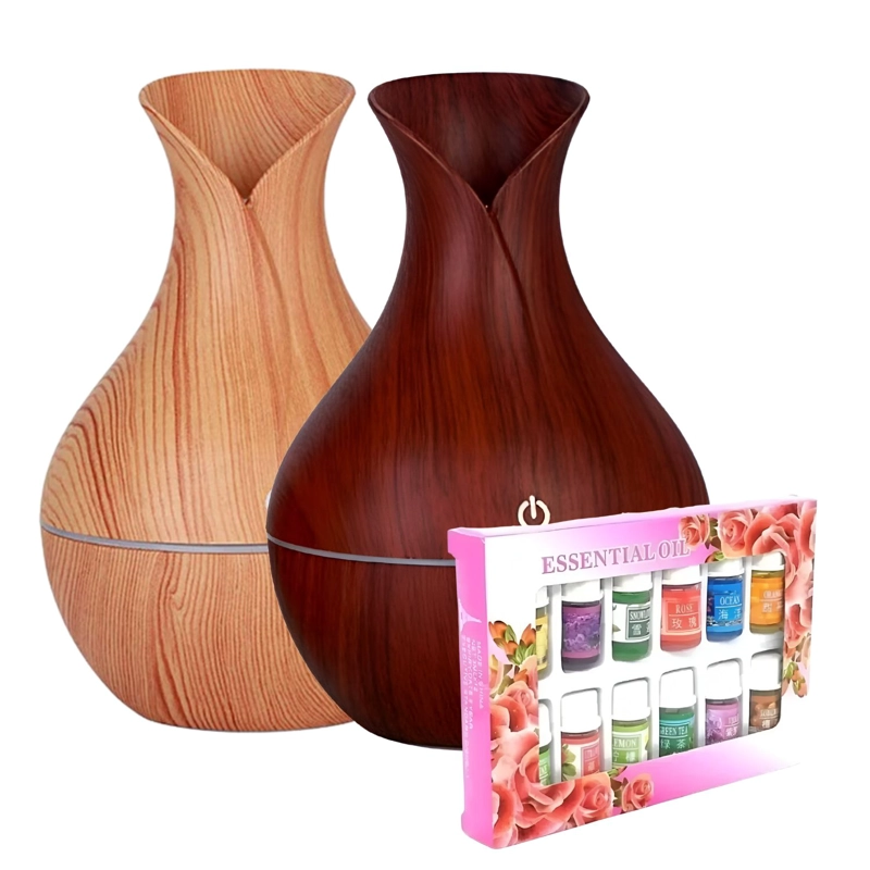 PACK 2 HUMIDIFICADORES AROMATIZADORES 200ML + 12 ESENCIAS - 1