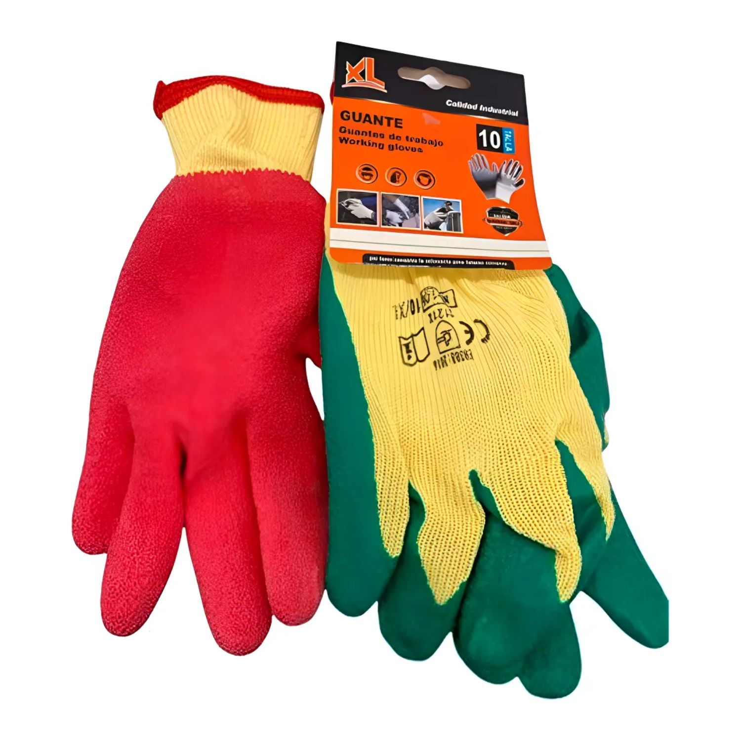 GUANTE PALMA GOMA GRUESO JARDIN JARDINERIA VERDE TALLA M - 1