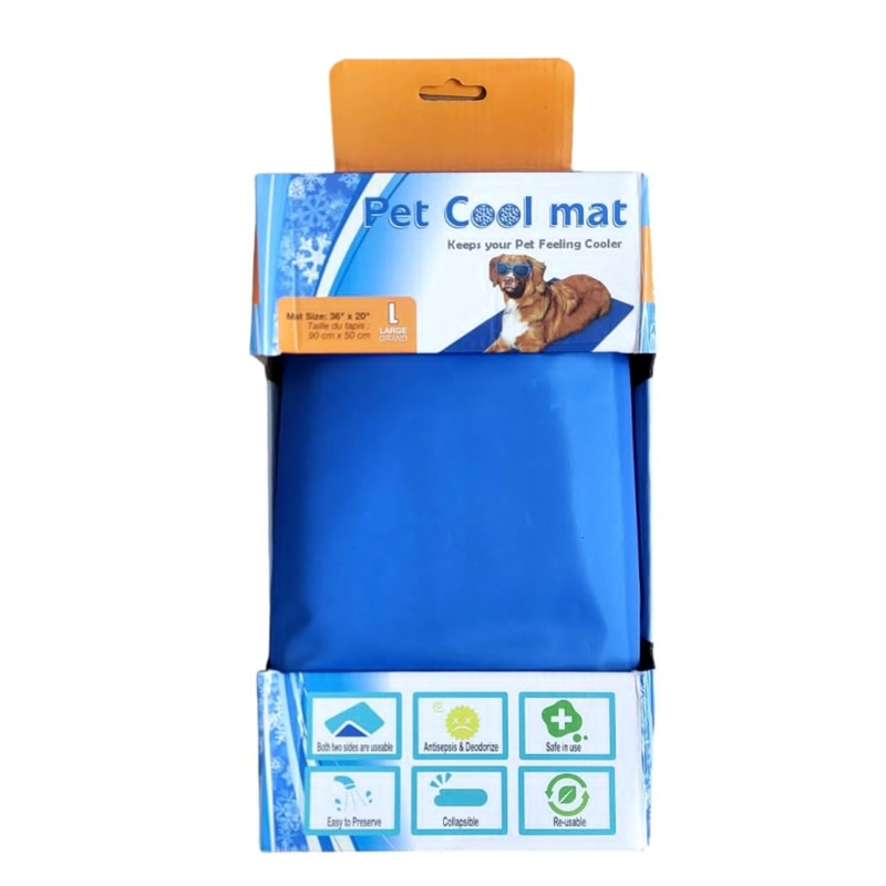 MANTA GEL TALLA L DISEÑO LISA FRIO REFRESCANTE 90X50CM AZUL - 2