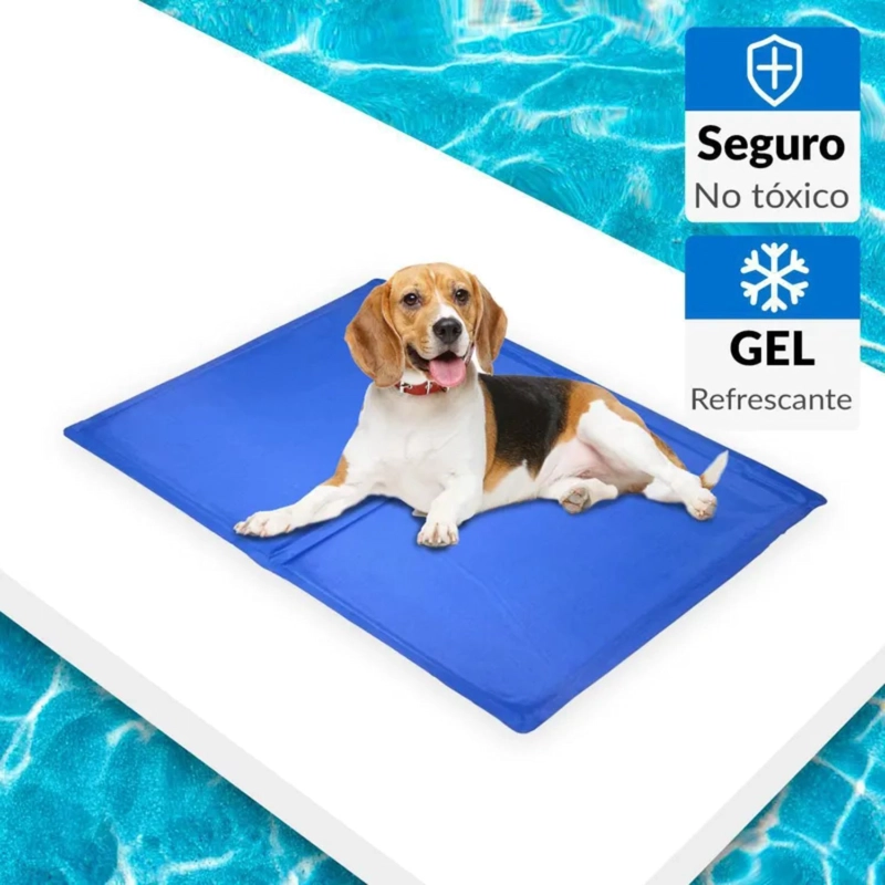 MANTA GEL TALLA L DISEÑO LISA FRIO REFRESCANTE 90X50CM AZUL - 3