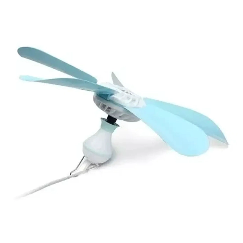 VENTILADOR SILENCIOSO DE TECHO ECONOMICO 5 ASPAS CELESTE 40CM - 4