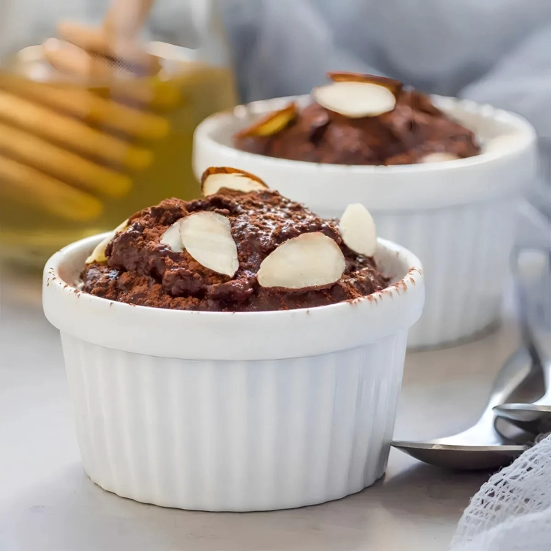 SET 12 POCILLOS RAMEKIN CERAMICA BLANCO 9CM COCINA HORNO - 2