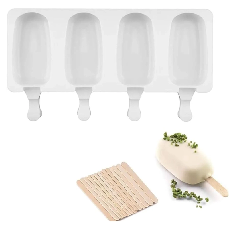 MOLDE SILICONA HELADO PALETAS CON 4 CAVIDADES REPOSTERIA - 1