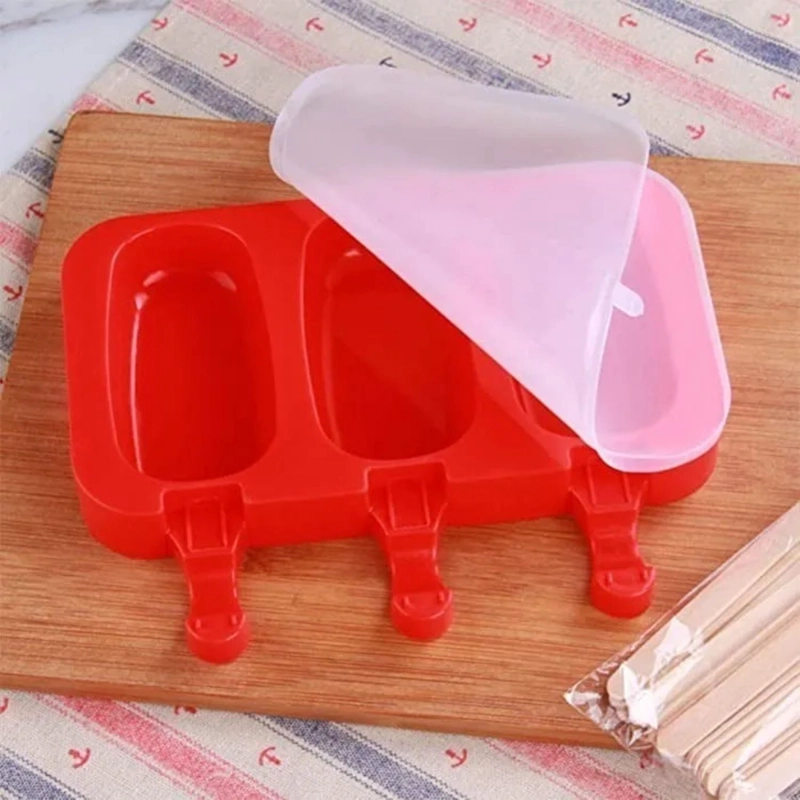 SET 3 MOLDE SILICONA HELADO PALETAS TAPA REPOSTERIA SURTIDO - 2