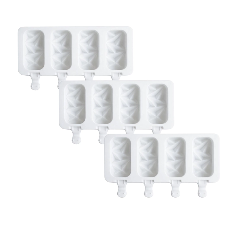SET 3 MOLDES SILICONA HELADO PALETAS GEOMETRICA REPOSTERIA - 1