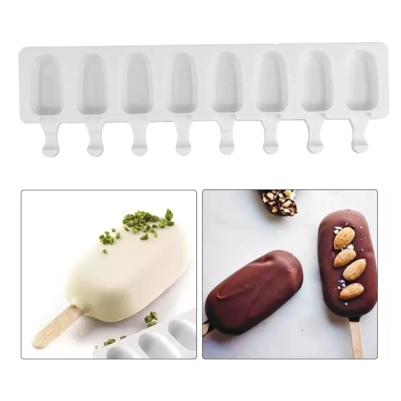 MOLDE SILICONA HELADO PALETAS CON 8 CAVIDADES REPOSTERIA - 3