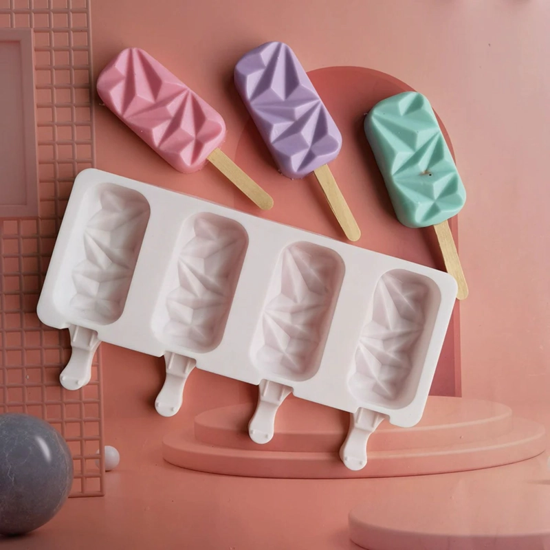 SET 2 MOLDES SILICONA HELADO PALETAS GEOMETRICA REPOSTERIA - 3