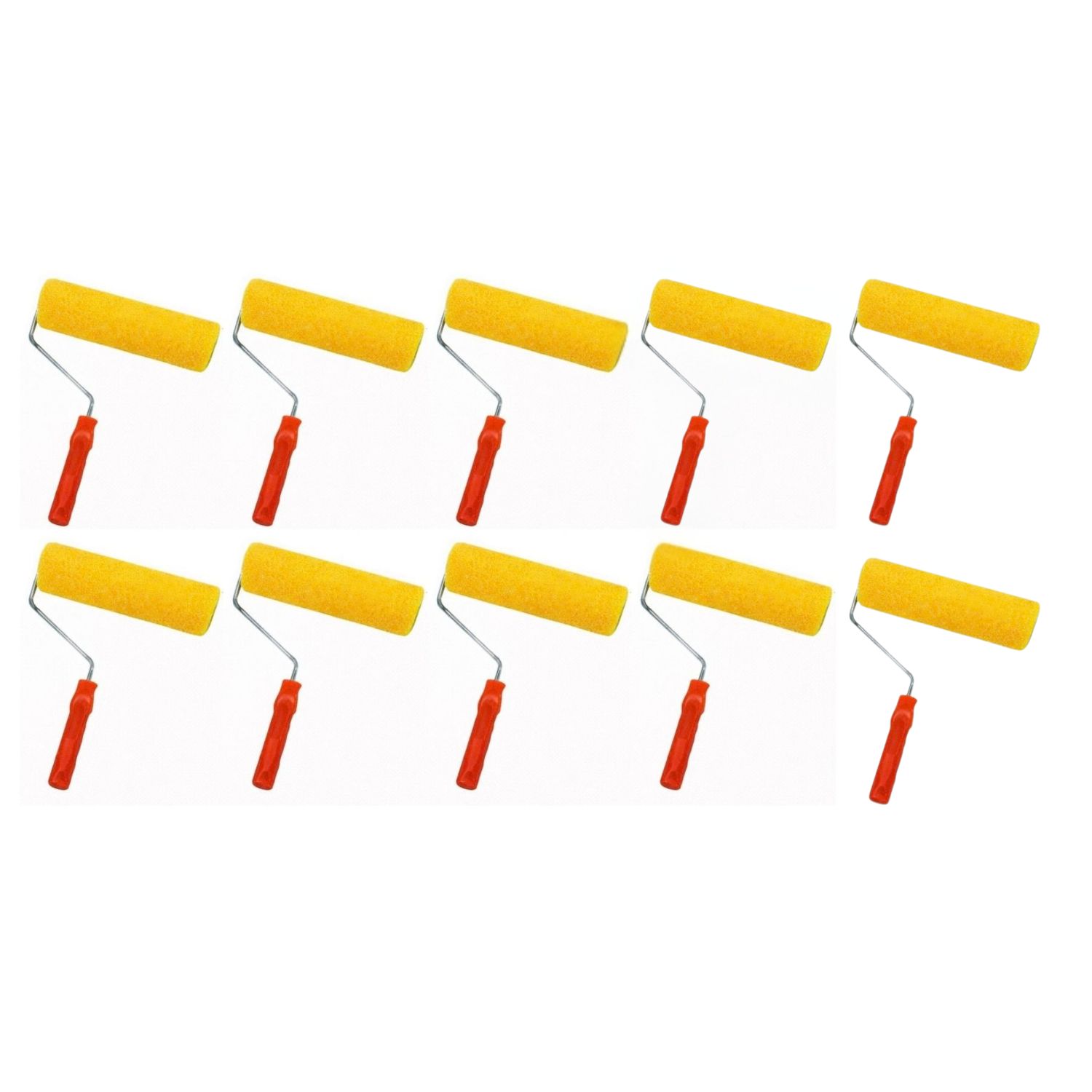 SET 10 RODILLOS ESPONJA 9 PULGADAS MANGO PLASTICO PINTAR - 1