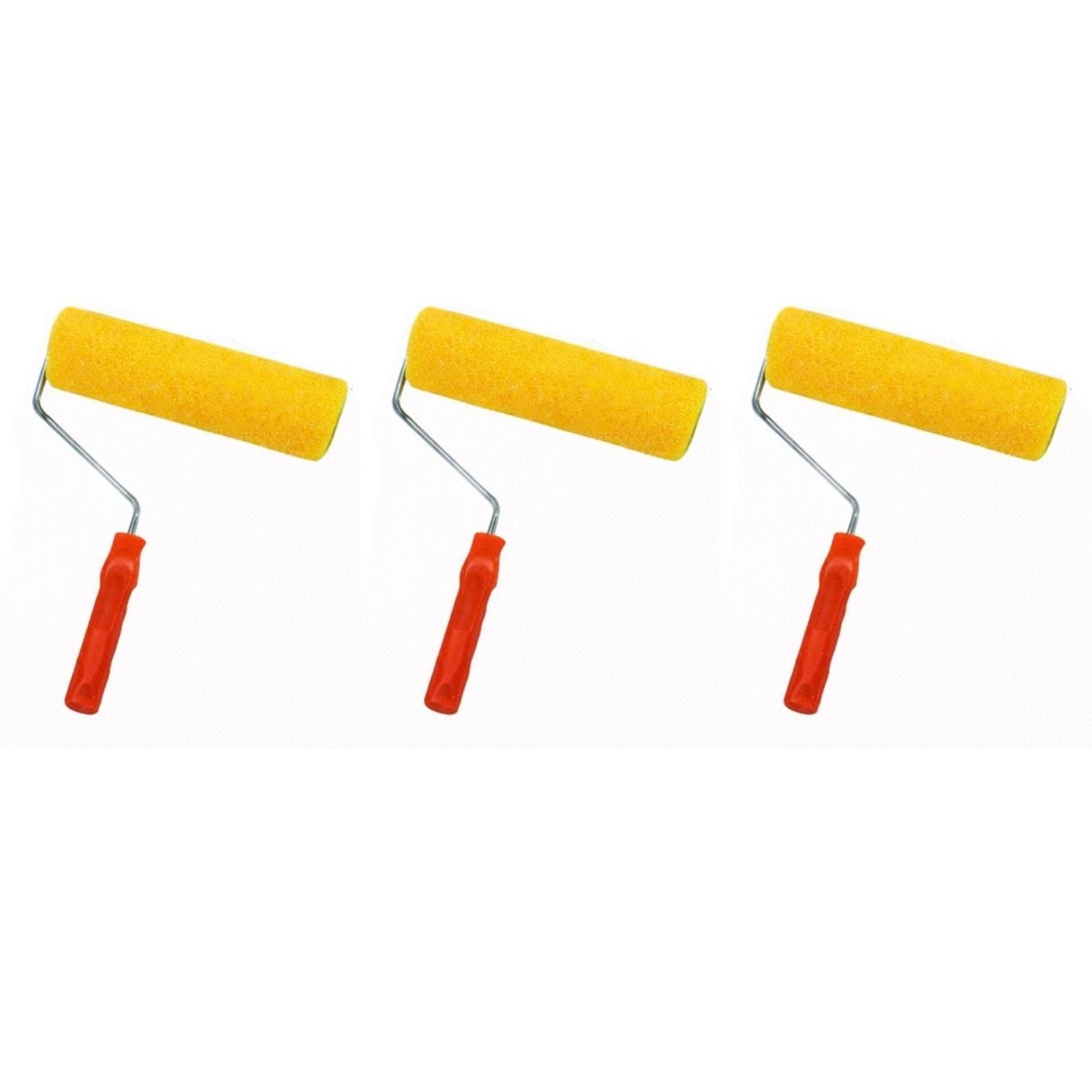 SET 3 RODILLOS ESPONJA 9 PULGADAS MANGO PLASTICO PINTAR - 1