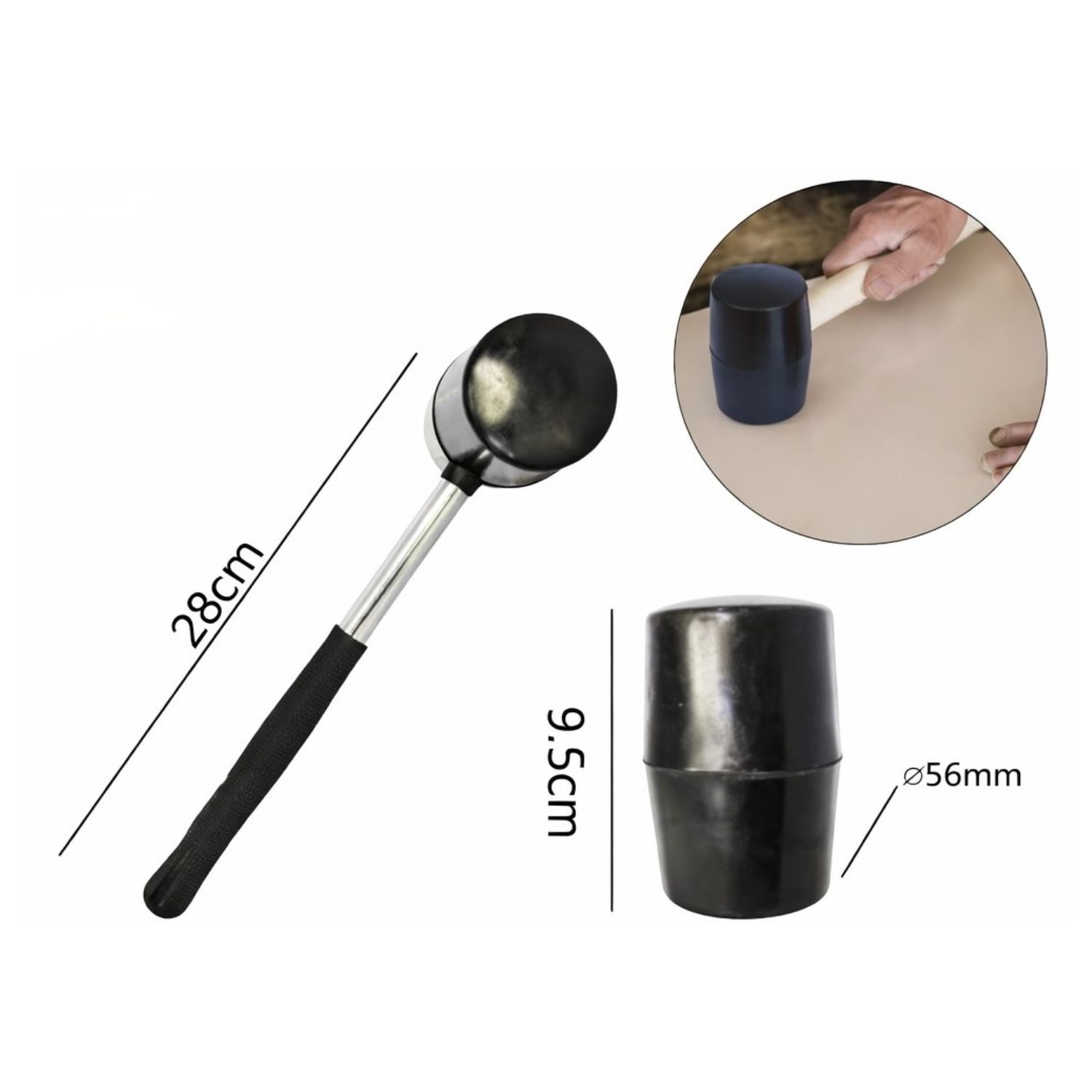 MAZO MARTILLO DE GOMA 600G MANGO SILICONA CONSTRUCCION - 3