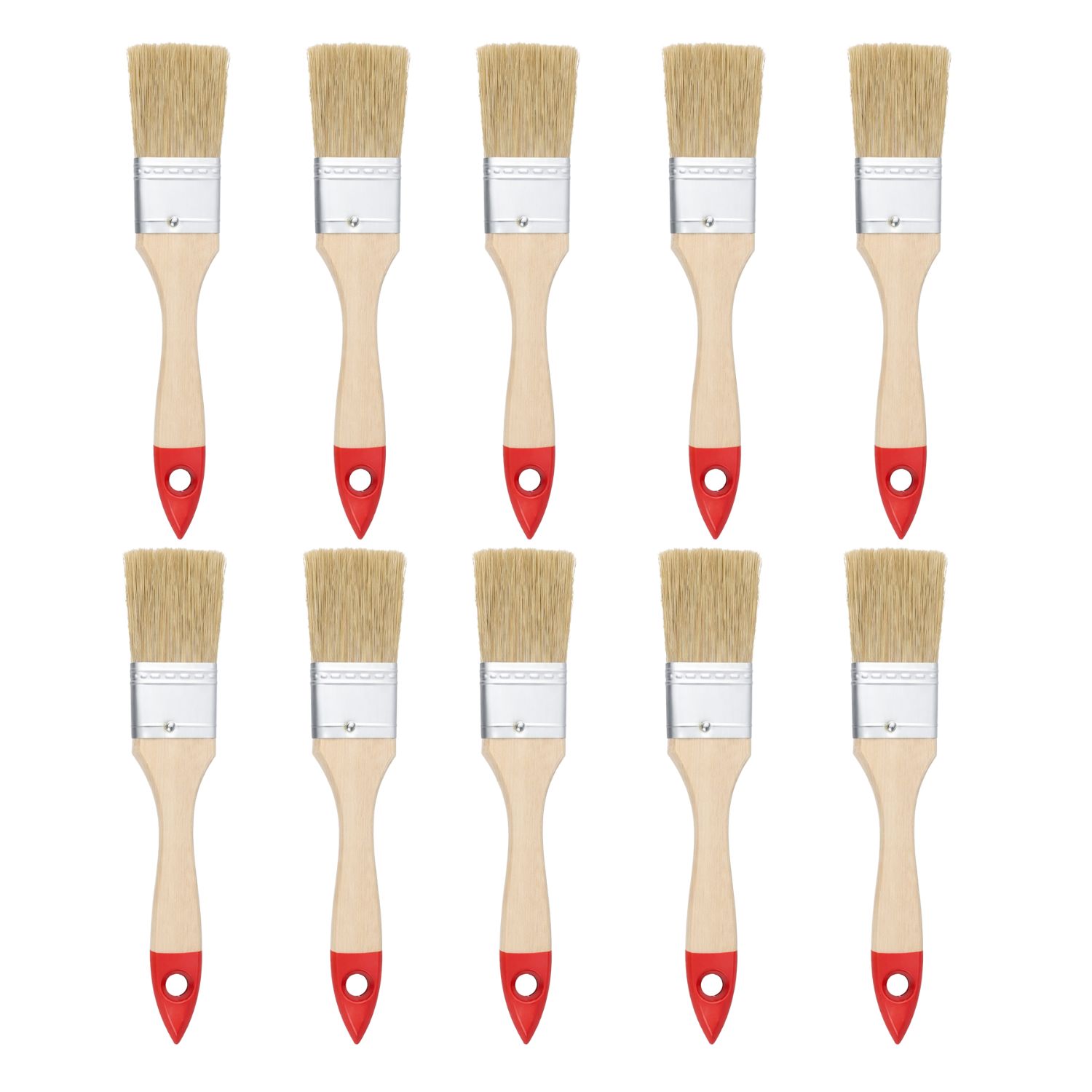 SET 10 BROCHAS MANGO MADERA 1.5 PULGADAS PARA PINTURA - 1