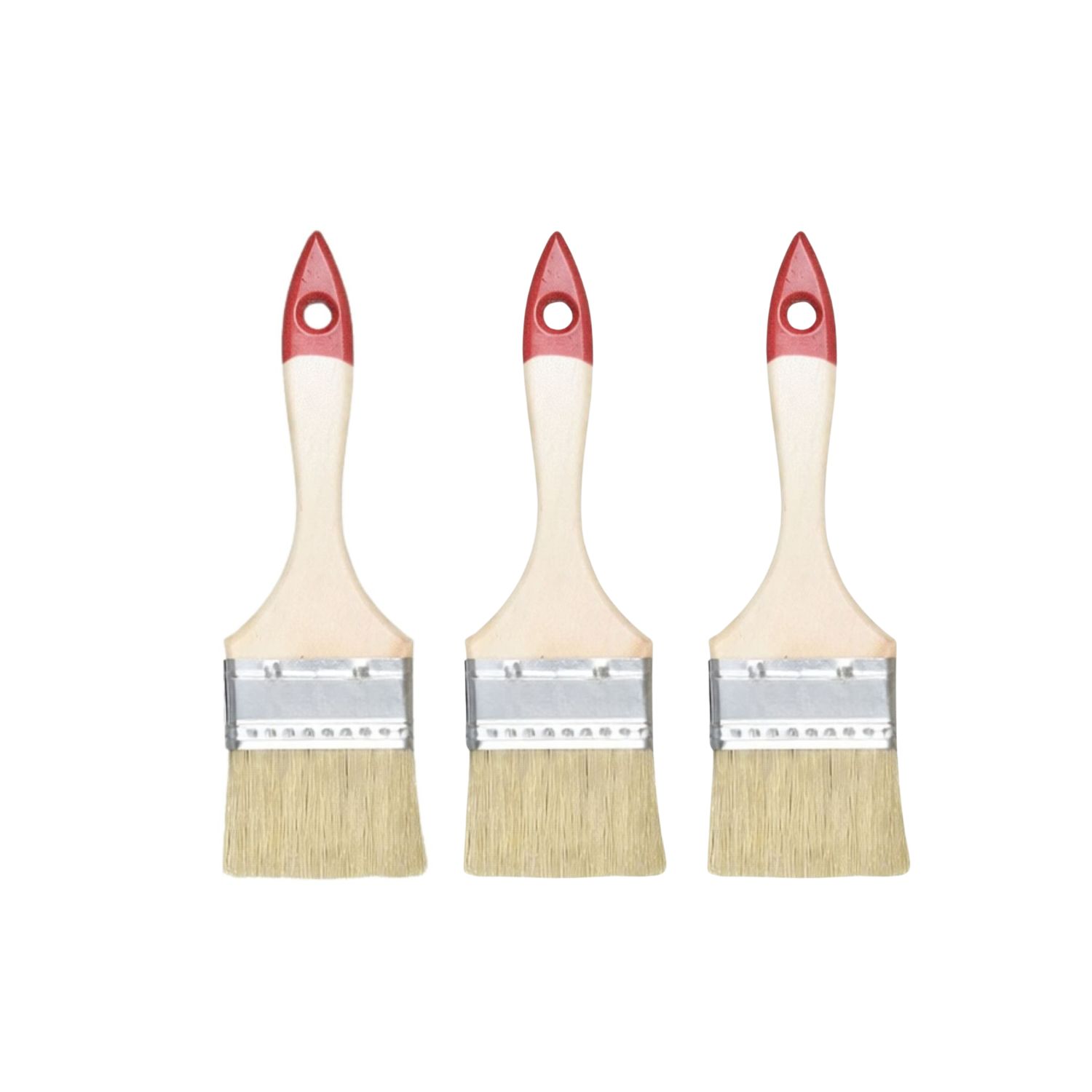 SET 3 BROCHA MANGO MADERA 2.5 PULGADAS PARA PINTURA PINTAR - 1