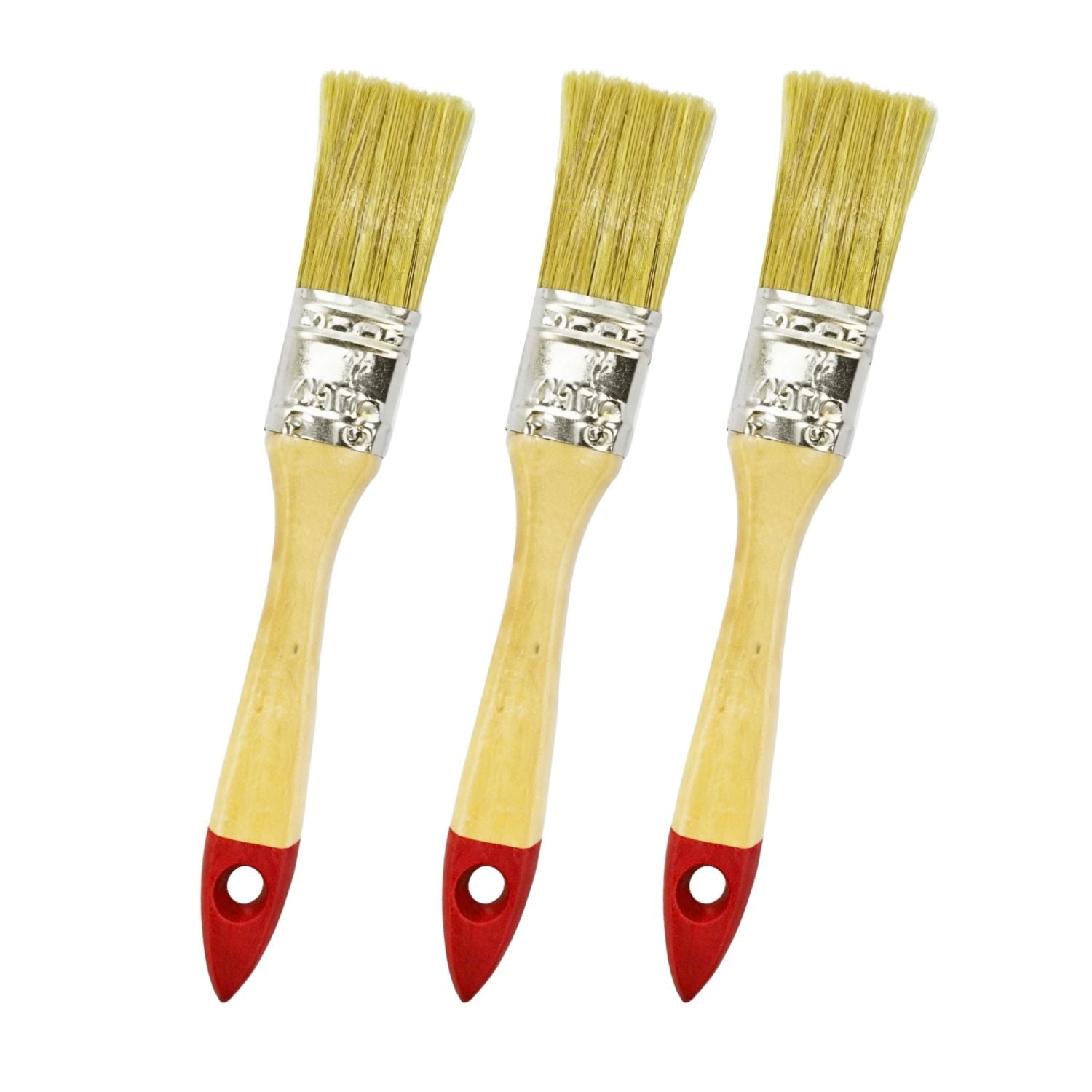 SET 3 BROCHAS MANGO MADERA 1 PULGADA PARA PINTURA PINTAR - 1