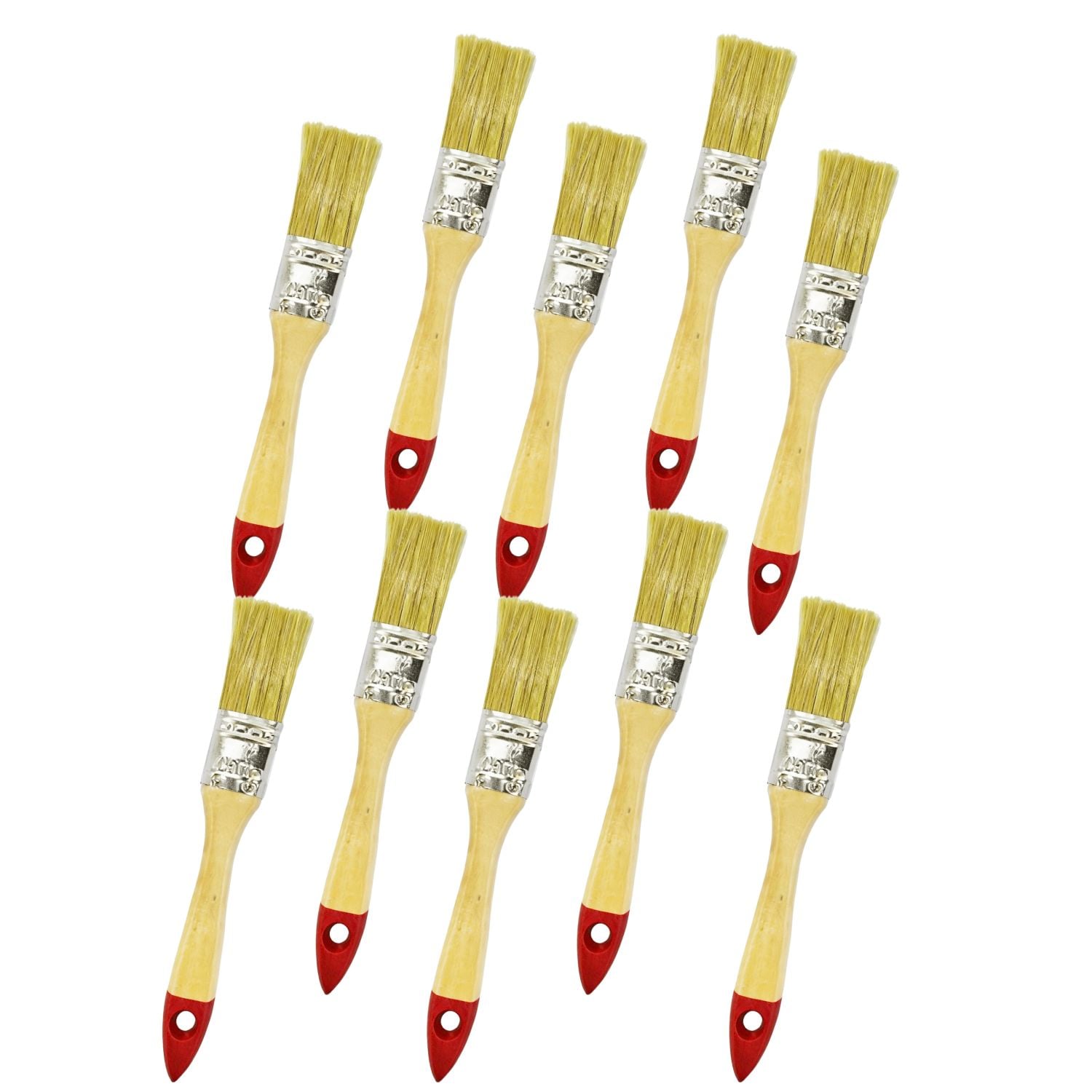 SET 10 BROCHAS MANGO MADERA 1 PULGADA PARA PINTURA PINTAR - 1
