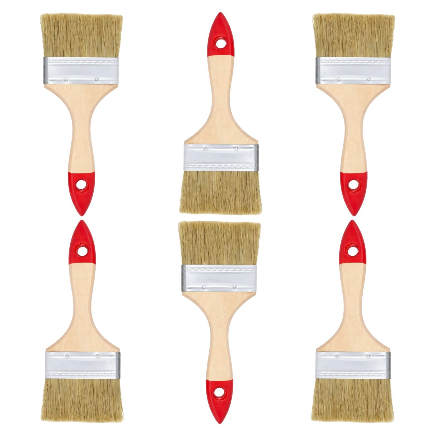 SET 6 BROCHA MANGO MADERA 4 PULGADAS PARA PINTURA PINTAR - 1