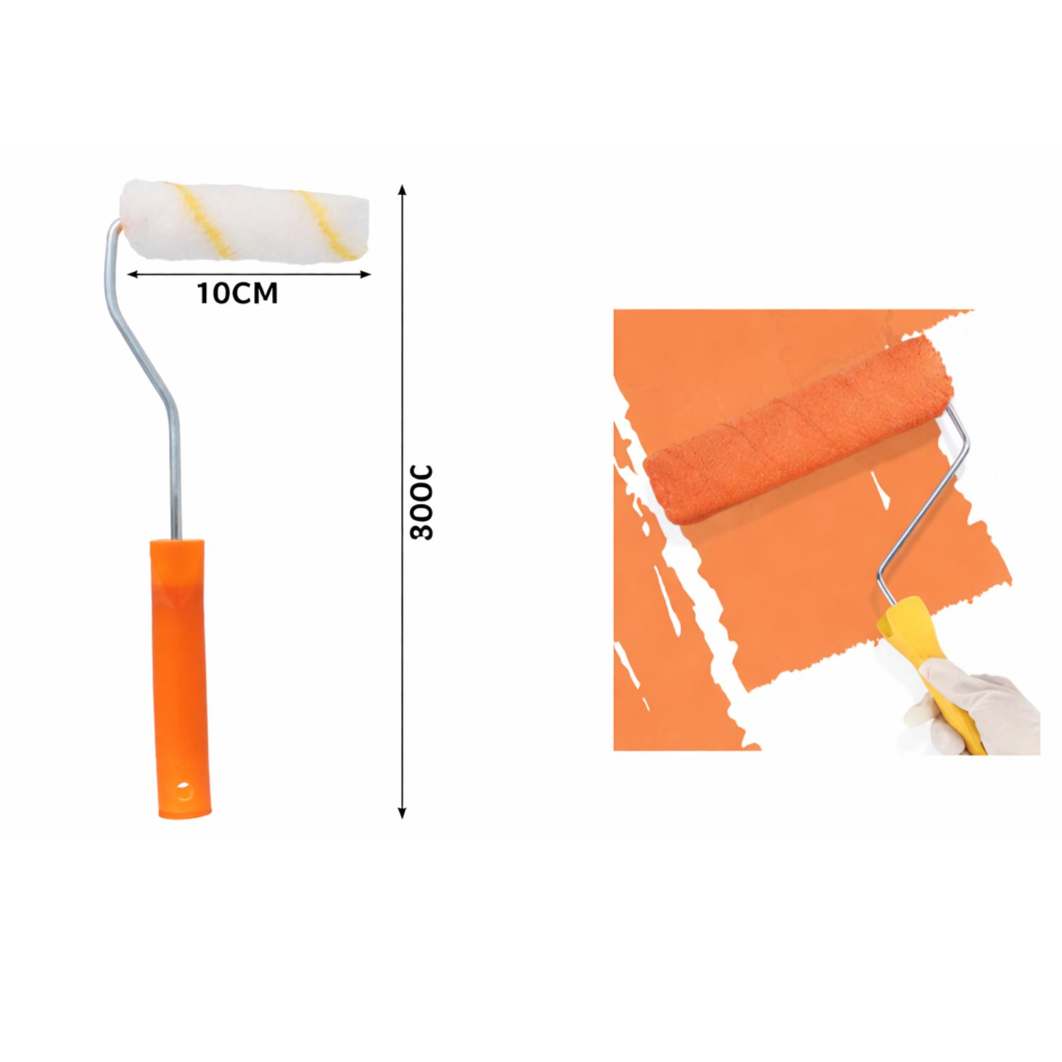 SET 12 RODILLOS CHIPORRO MANGO PLASTICO 10X30CM PARA PINTAR - 2