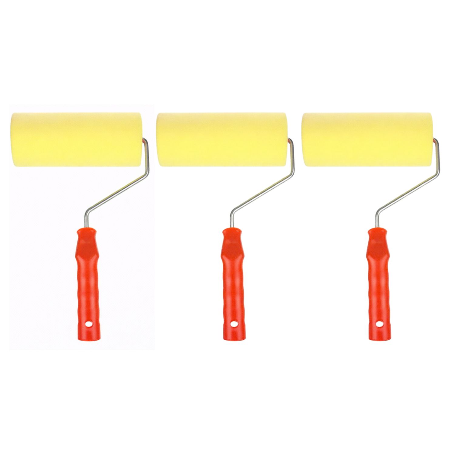 SET 3 RODILLOS ESPONJA 18X33CM MANGO PLASTICO CONSTRUCCION - 1