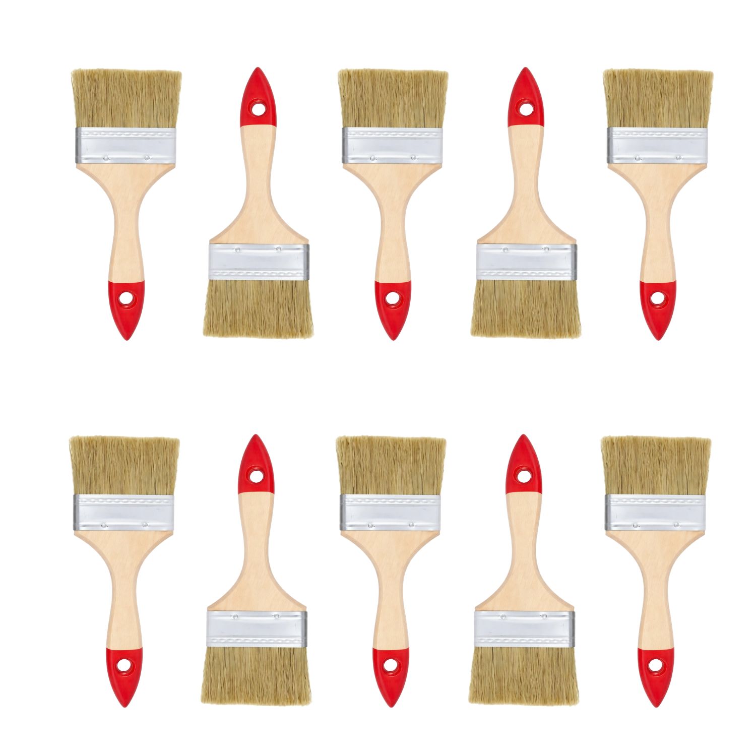 SET 10 BROCHA MANGO MADERA 4 PULGADAS PARA PINTURA PINTAR - 1