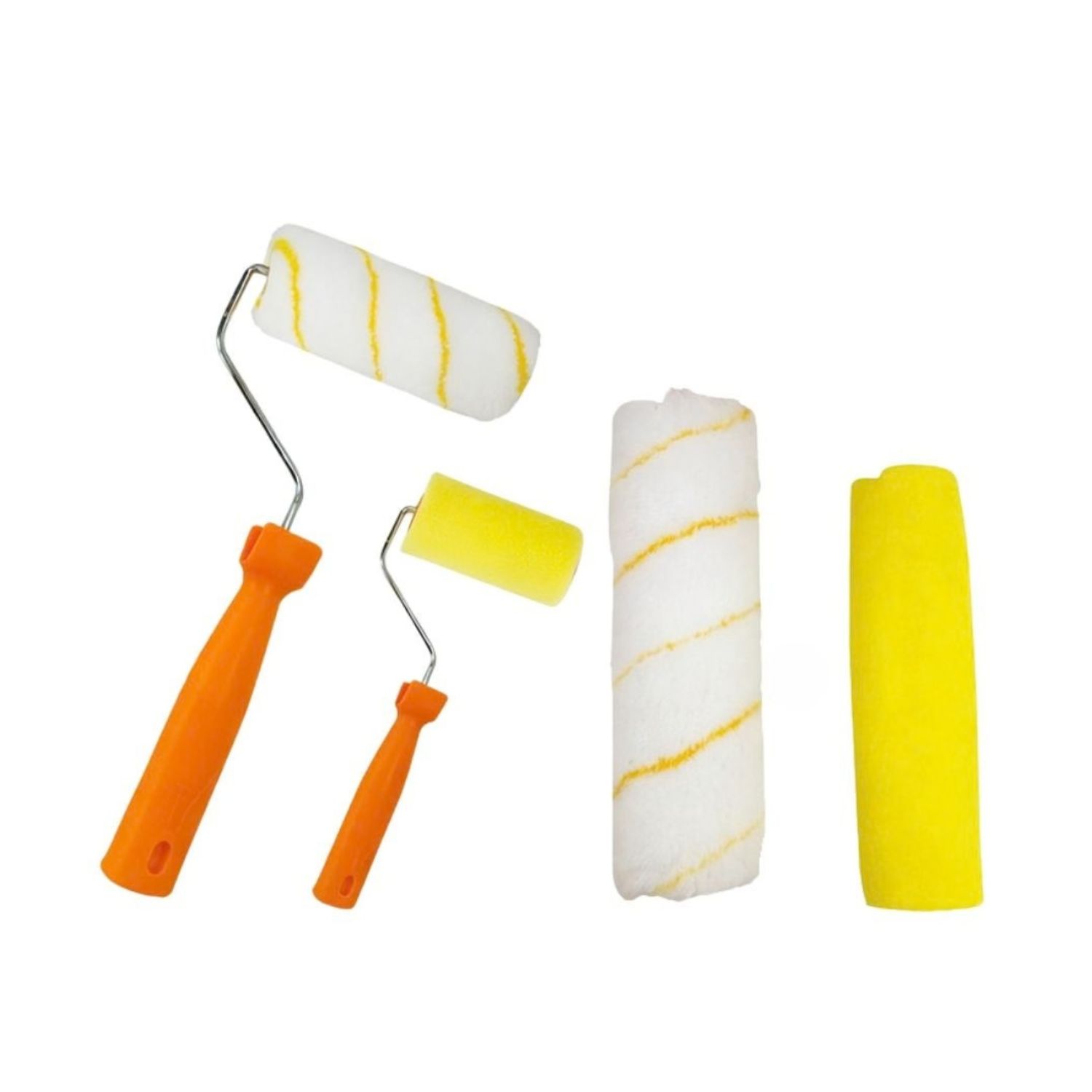 SET PARA PINTURA RODILLOS MANGO PLASTICO HERRAMIENTAS - 1