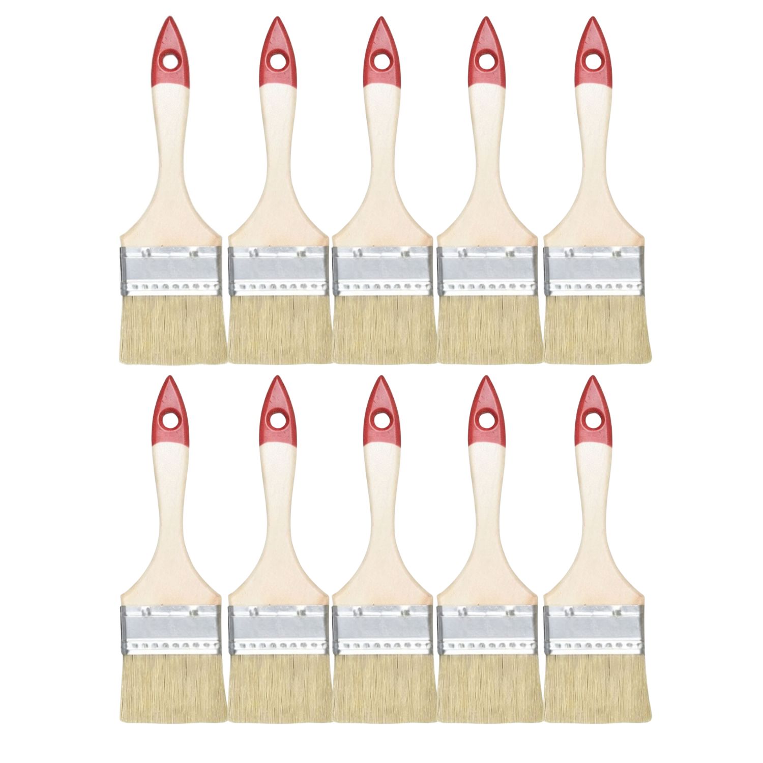 SET 10 BROCHA MANGO MADERA 2.5 PULGADAS PARA PINTURA - 1