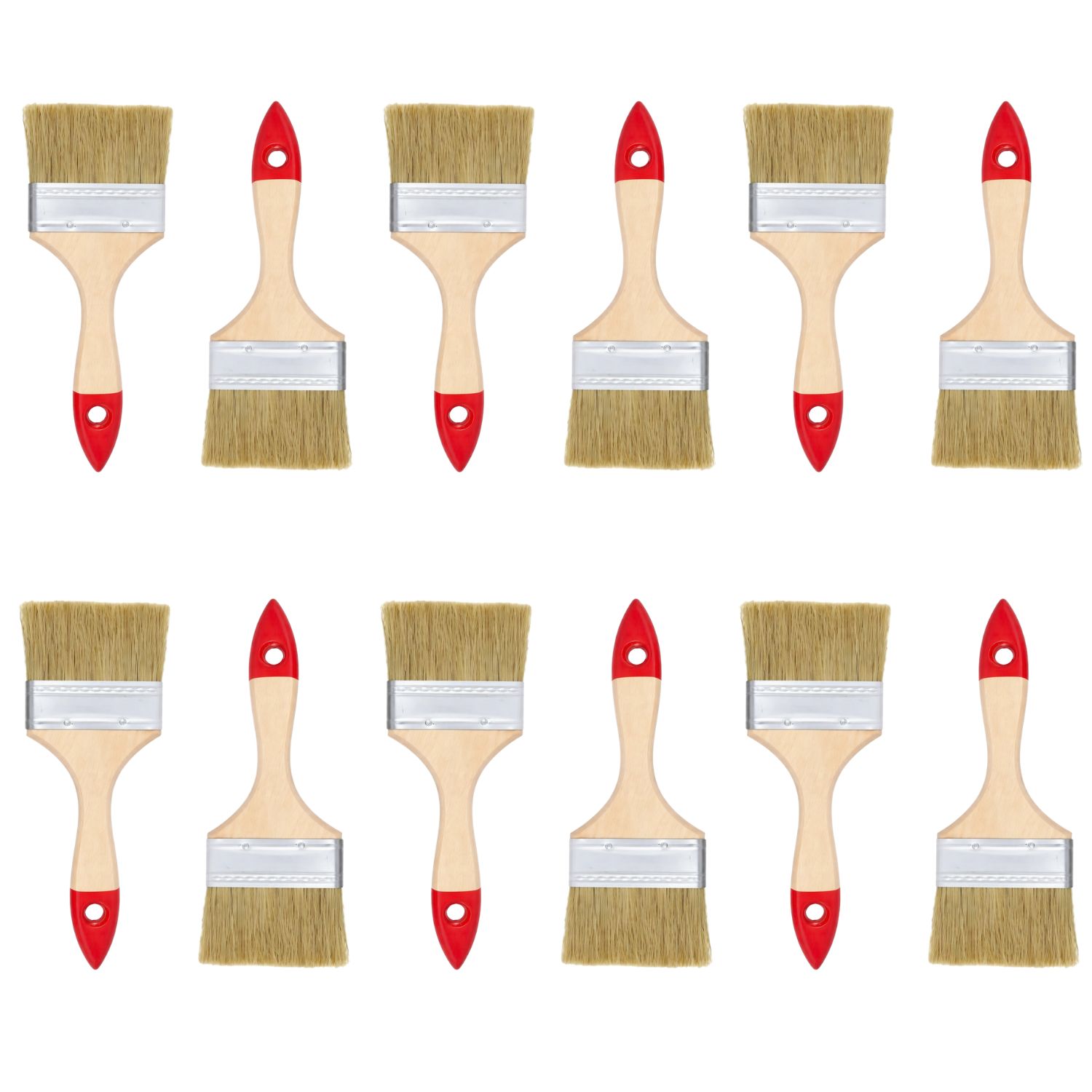 SET 12 BROCHA MANGO MADERA 4 PULGADAS PARA PINTURA PINTAR - 1