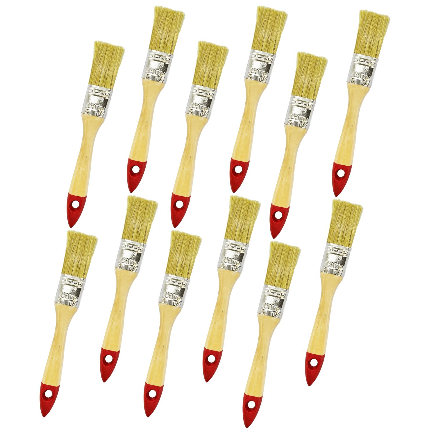 SET 12 BROCHAS MANGO MADERA 1 PULGADA PARA PINTURA PINTAR - 1