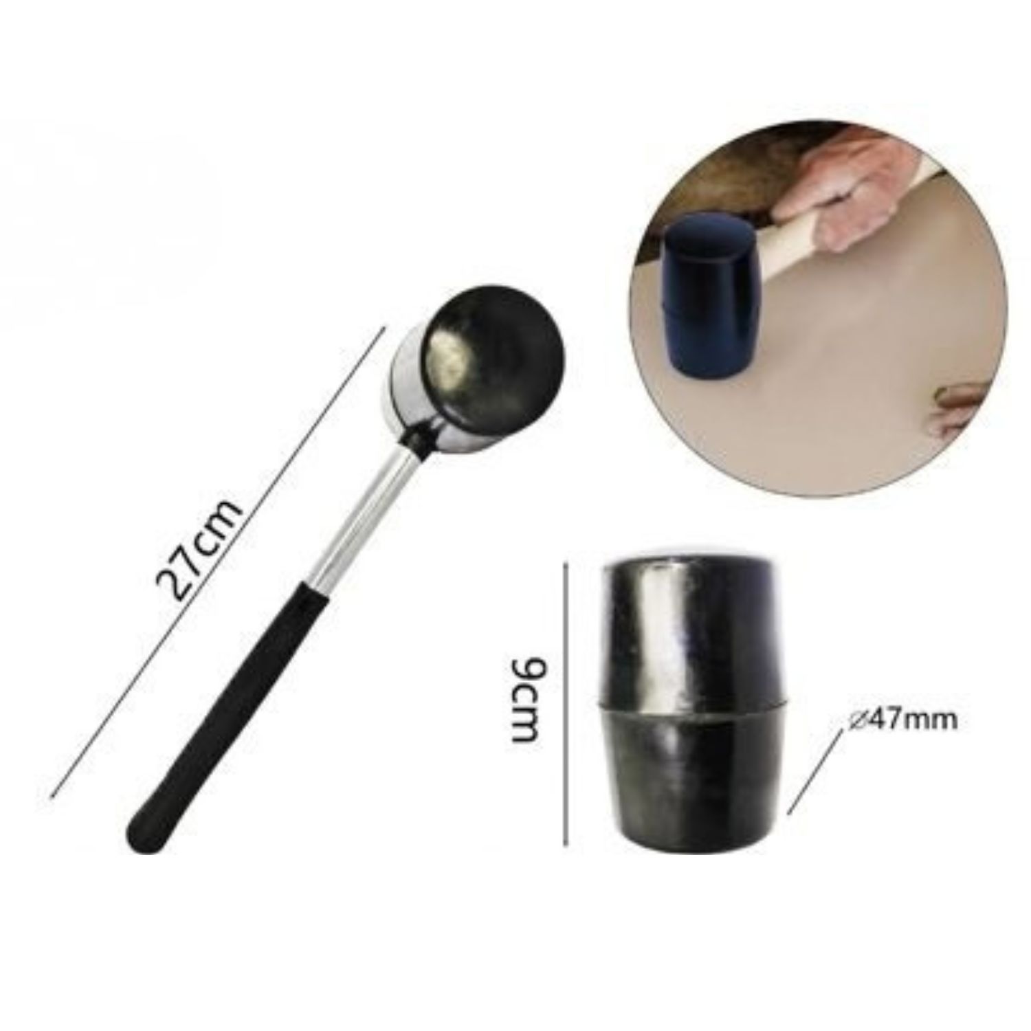 MAZO MARTILLO DE GOMA 400G MANGO SILICONA CONSTRUCCION - 3