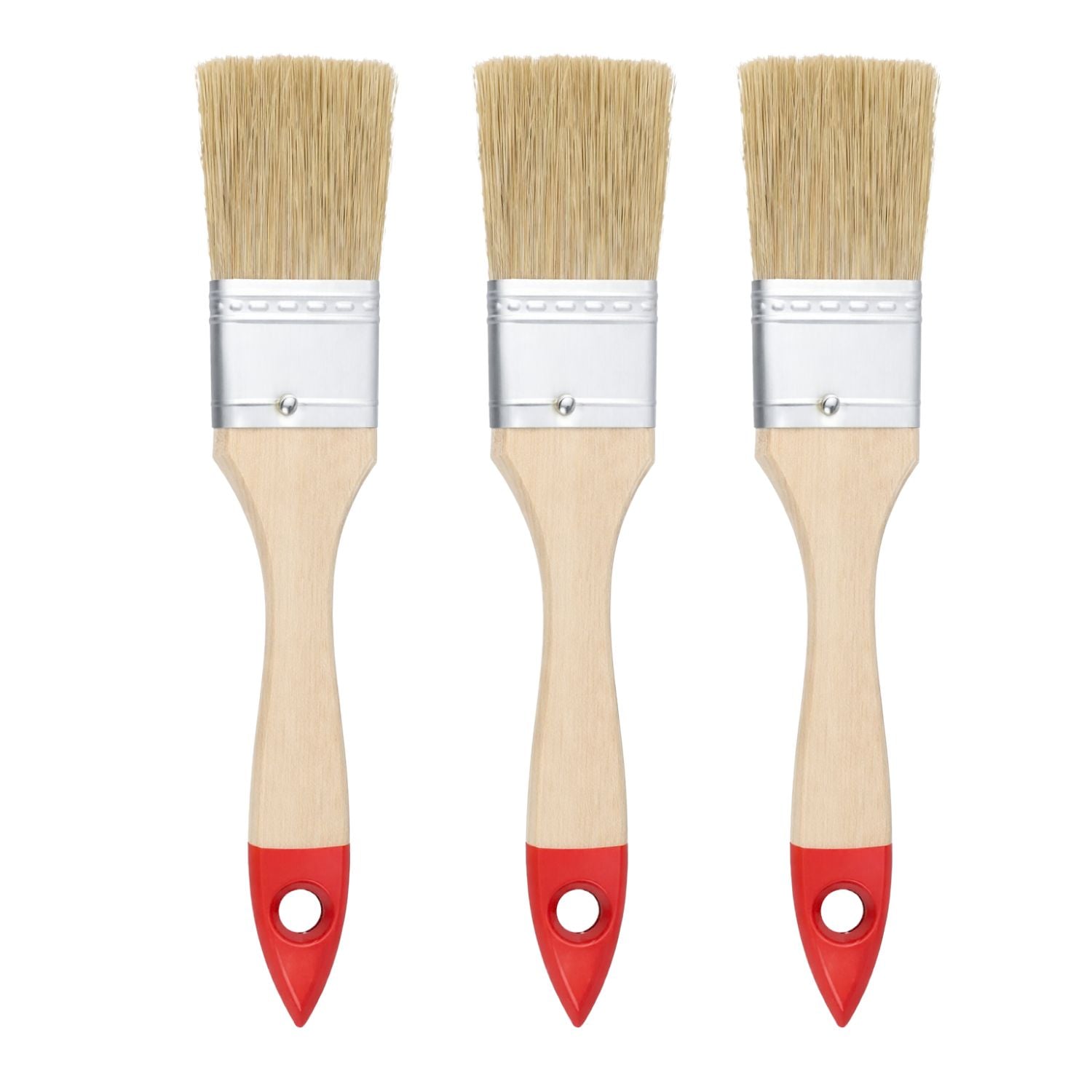 SET 3 BROCHAS MANGO MADERA 1.5 PULGADAS PARA PINTURA PINTAR - 1