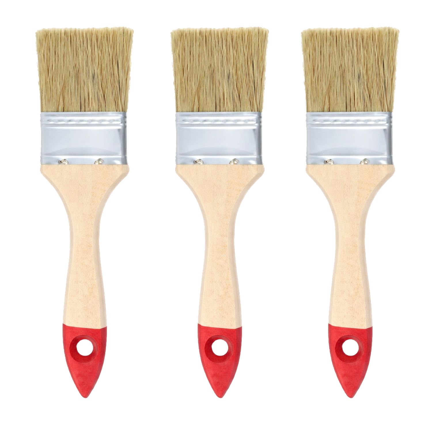 SET 3 BROCHAS MANGO MADERA 2 PULGADAS PARA PINTURA PINTAR - 1
