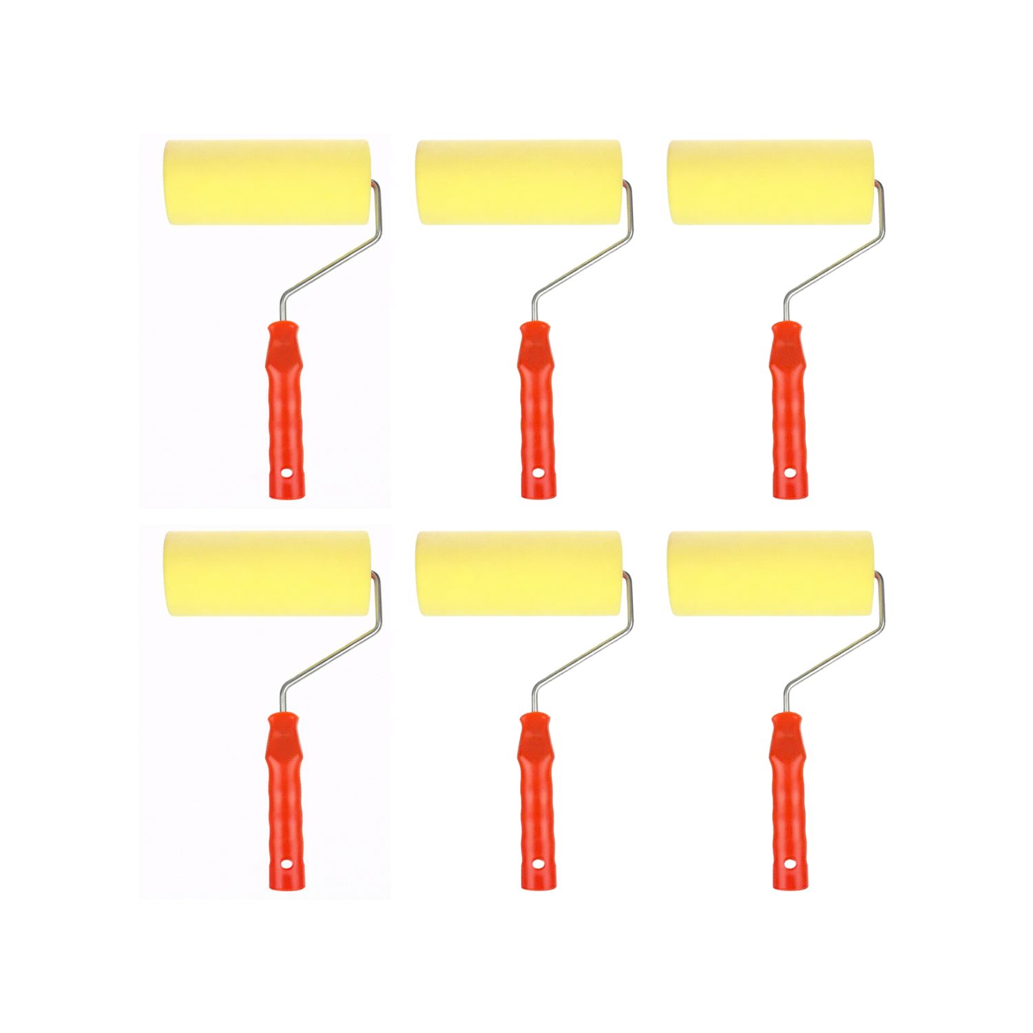 SET 6 RODILLOS ESPONJA 18X33CM MANGO PLASTICO CONSTRUCCION - 1