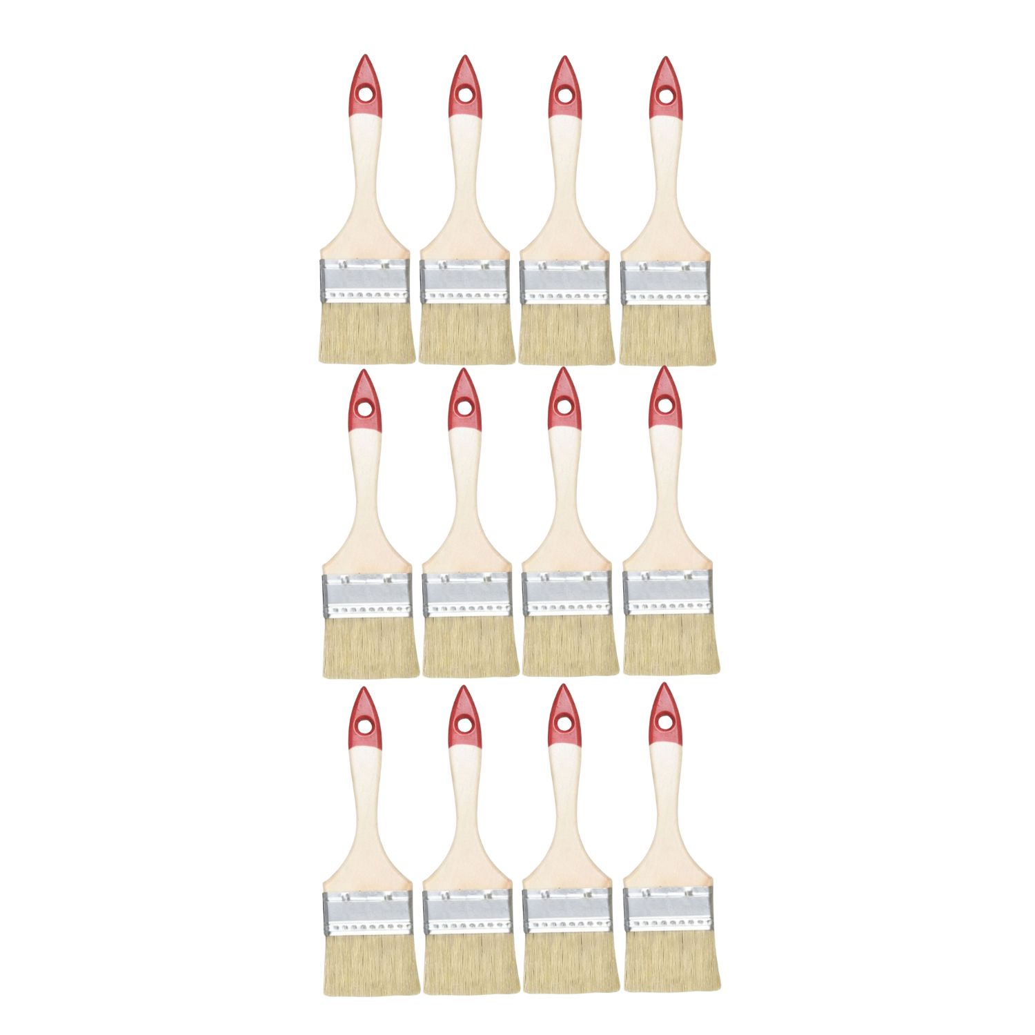 SET 12 BROCHA MANGO MADERA 2.5 PULGADAS PARA PINTURA - 1
