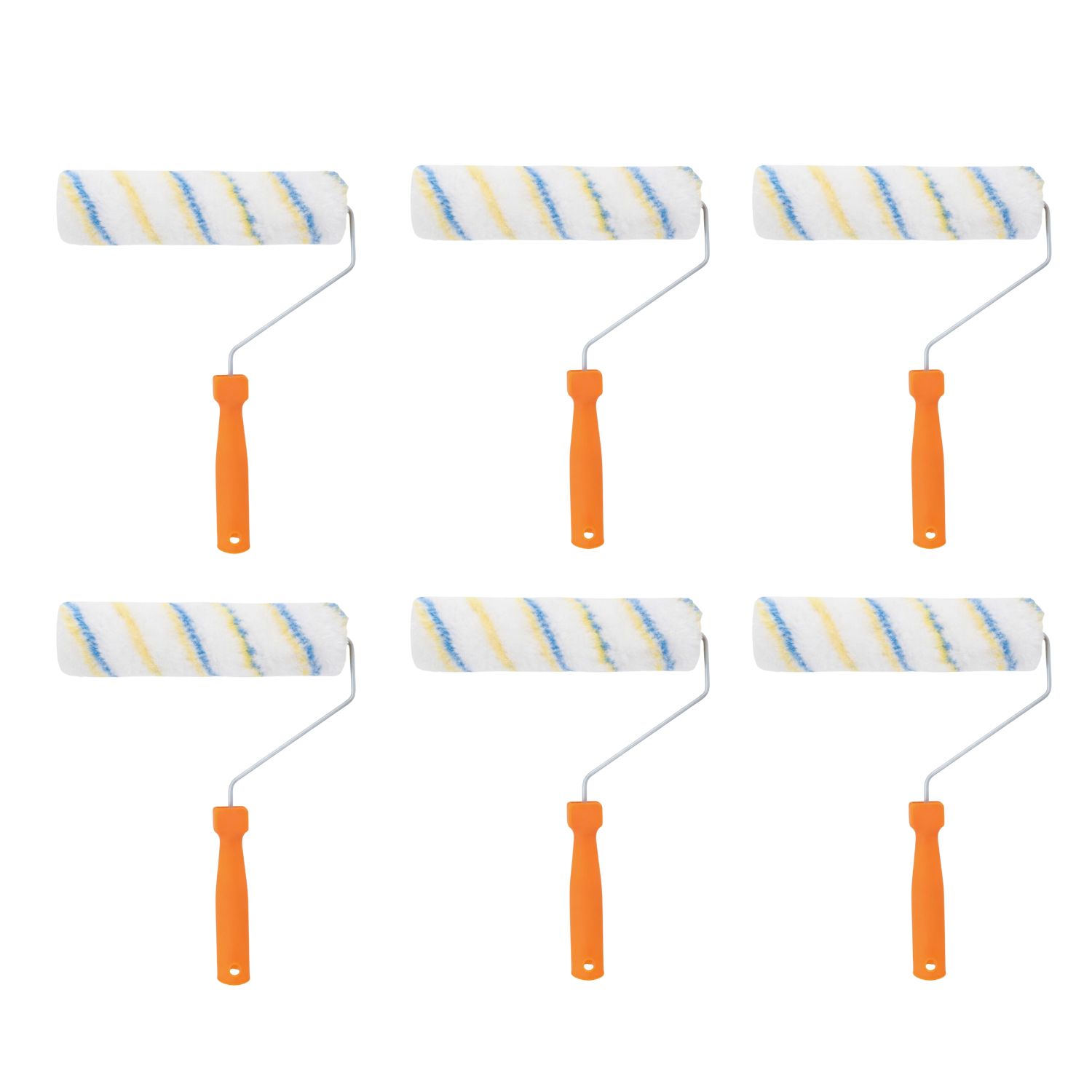SET 6 RODILLOS CHIPORRO MANGO PLASTICO 26X35CM PARA PINTAR - 1